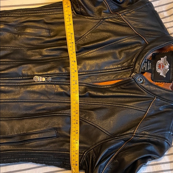 S.  Harley-Davidson Women's Black Leather Jacket with Silver Accents   LIKE NEW - Picture 11 of 13